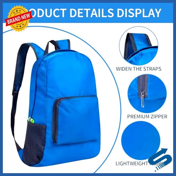 50 Pack Foldable Backpacks Bulk 17 Inch Lightweight Travel Gym